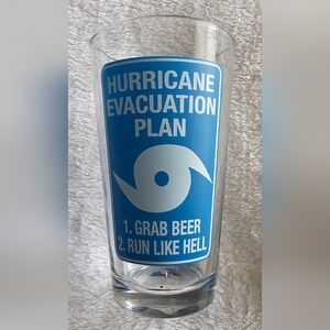 Hurricane Evacuation Plan Pint Glass - Blue